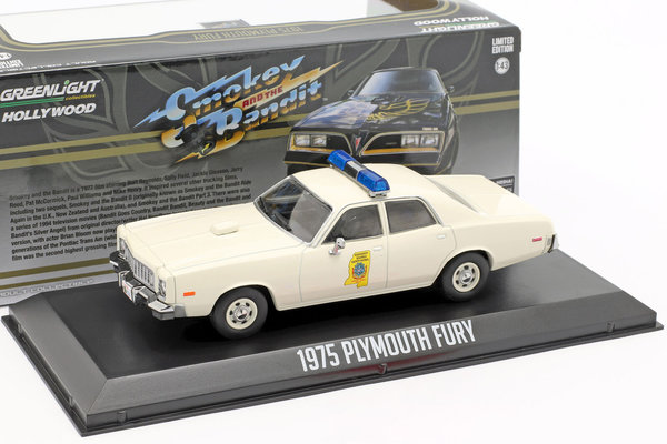 1975 Plymouth Fury Police - Greenlight 1:43 #86557 SMOKEY AND THE BANDID