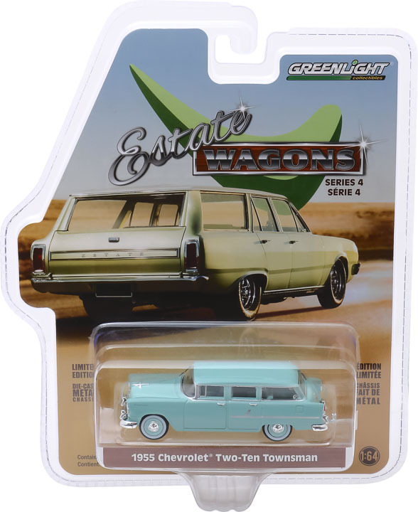 29970-A 1:64 Estate Wagons Series 4 - 1955 Chevrolet Two-Ten Townsman - Sea Mist Green