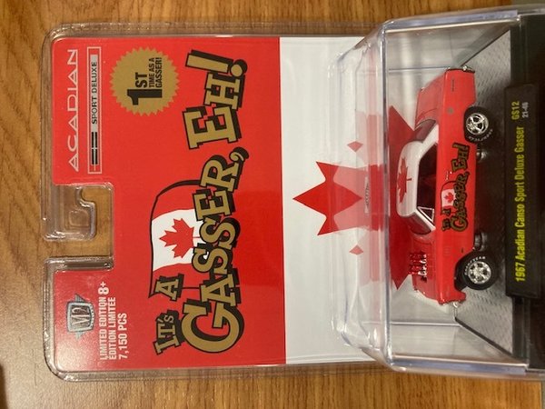 GS12-21-46 1967 Acadian Canso Sport Deluxe *Gasser*, red/white 1/64 M2 Machines