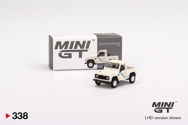 MGT00338-R Land Rover Defender 90 Pickup White Minigt 1/64