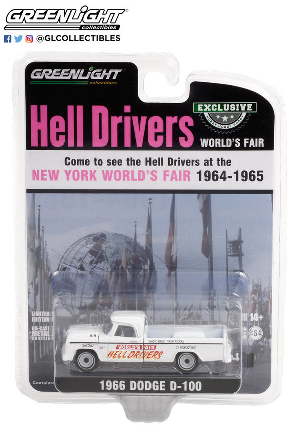 Greenlight 30331 | 1:64 1966 Dodge D-100 - World’s Fair Hell Drivers