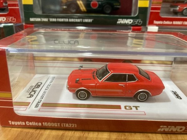in64-1600GT-RED Inno 64 1/64 1970 Toyota Celica 1600GT (TA22), red