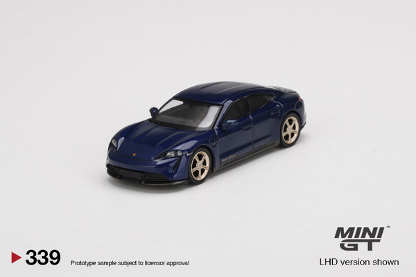 MGT00339-L Porsche Taycan Turbo S Gentian Blue Metallic 1/64 MiniGT