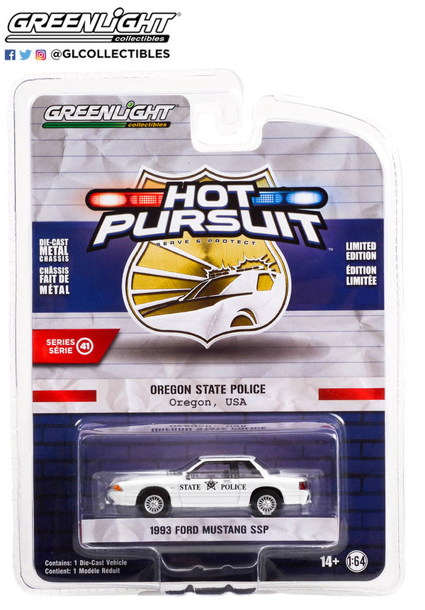 42990-B | 1:64 Hot Pursuit Series 41 - 1993 Ford Mustang SSP - Oregon