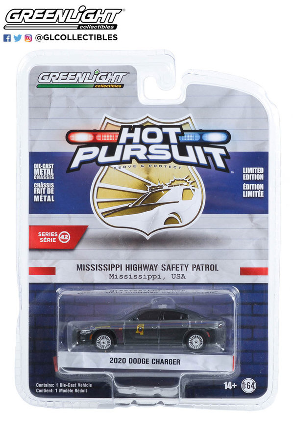 43000-D | 1:64 Hot Pursuit Series 42 - 2020 Dodge Charger - Mississippi
