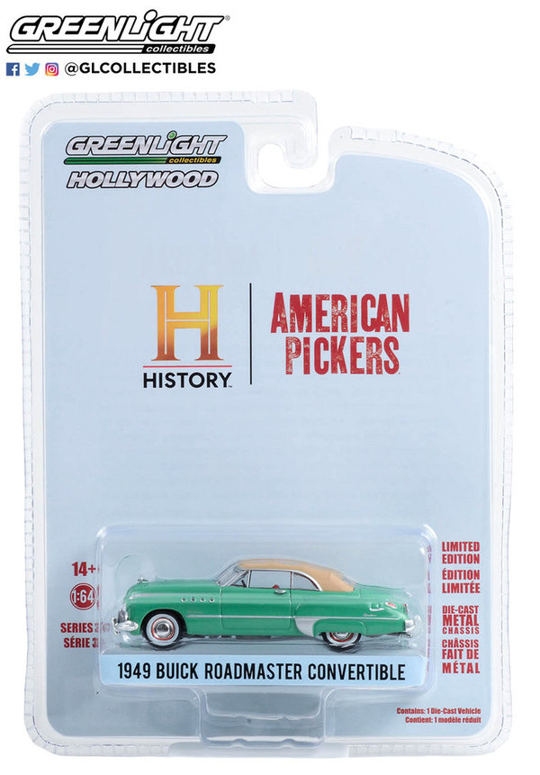 44970-D | 1:64 Hollywood Series 37 - American Pickers 1949 Buick Roadmaster Convertible
