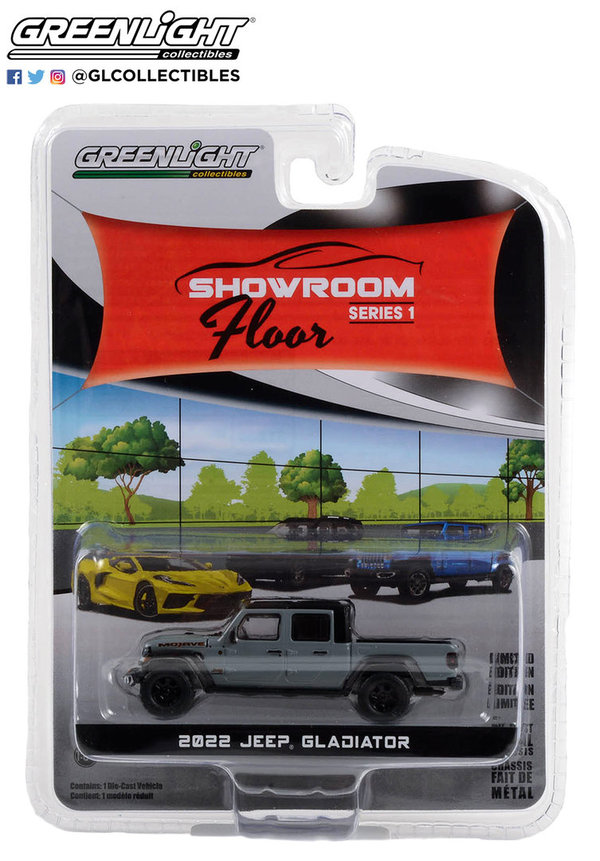 68010-E | 1:64 Showroom Floor Series 1 - 2022 Jeep Gladiator Mojave - Sting-Gray