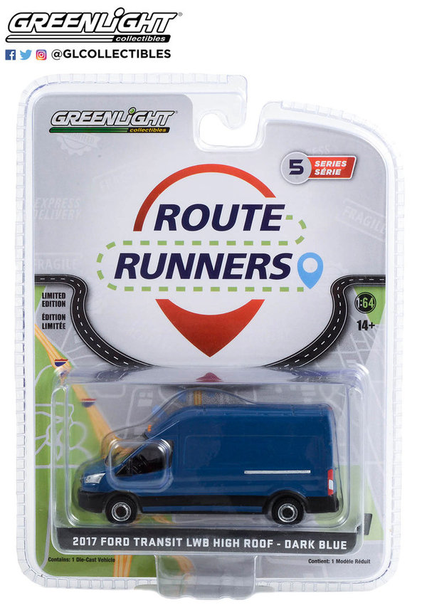 53050-A | 1:64 Route Runners 2017 Ford Transit LWB Dark Blue