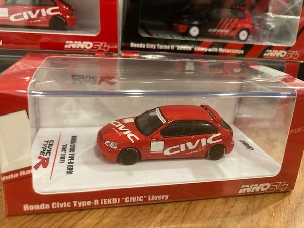in64EK9REDC 1/64 Honda Civic Type-R (EK9), red with *Civic INNO64